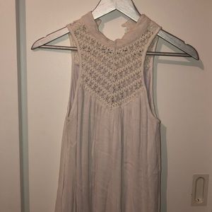 White lace detail dress